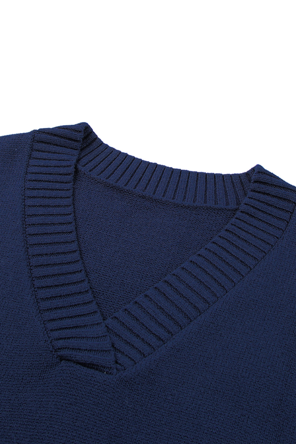 Dark Blue Knit Vest Pullover Sweater Sweaters & Cardigans JT's Designer Fashion