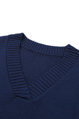 Dark Blue Knit Vest Pullover Sweater Sweaters & Cardigans JT's Designer Fashion