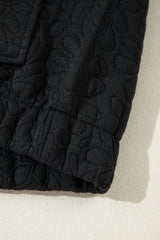 Black Floral Quilted Jacket Jackets JT's Designer Fashion