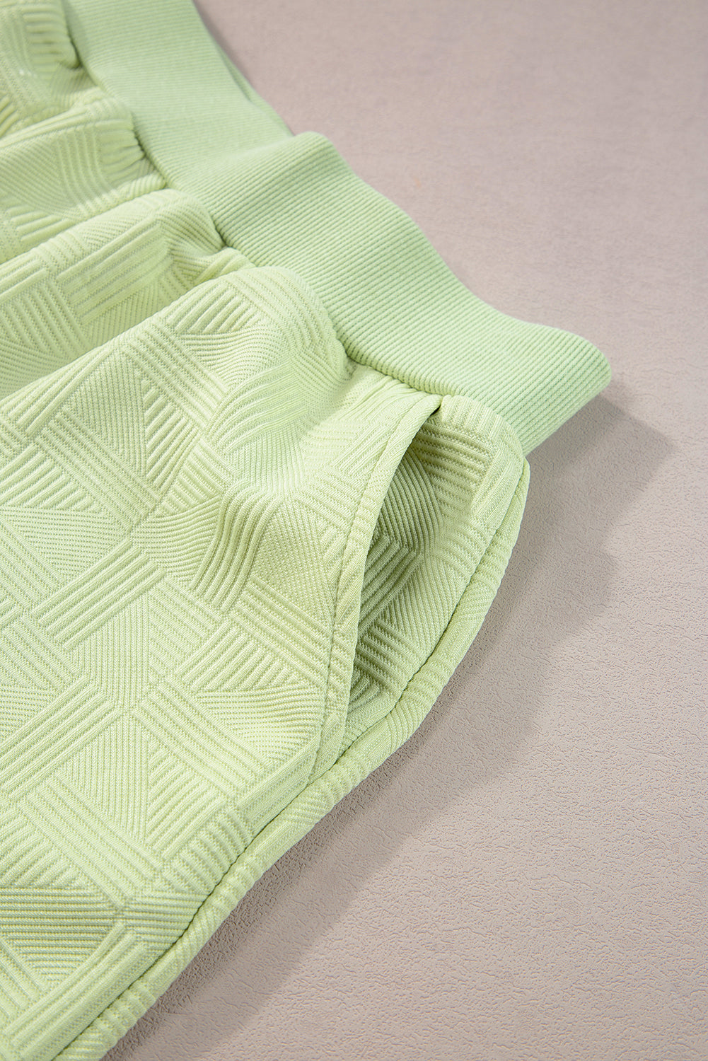 Meadow Mist Green Textured Cropped Hoodie and Shorts Set Short Sets JT's Designer Fashion