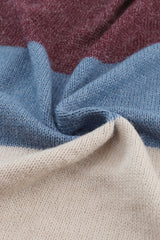 Multicolor Colorblock Open Front Long Knit Cardigan Sweaters & Cardigans JT's Designer Fashion