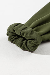 Moss Green Solid Kangaroo Pocket Half Zipper Oversized Hoodie Sweatshirts & Hoodies JT's Designer Fashion