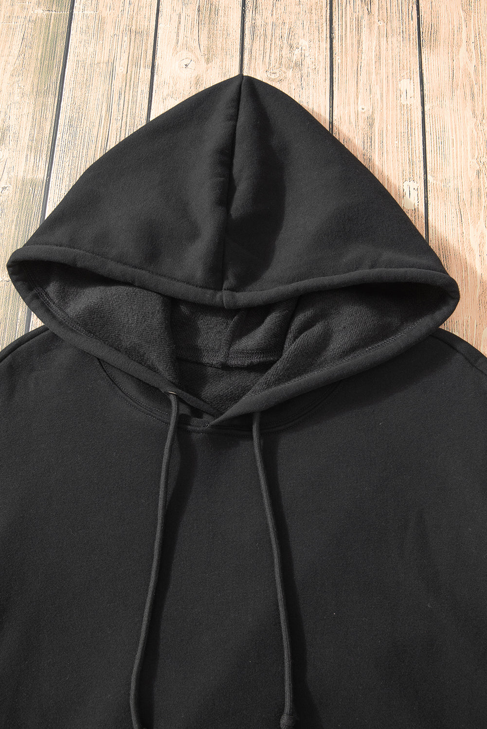 Black Fleece Lined Kangaroo Pocket Drawstring Chunky Hoodie Sweatshirts & Hoodies JT's Designer Fashion