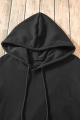 Black Fleece Lined Kangaroo Pocket Drawstring Chunky Hoodie Sweatshirts & Hoodies JT's Designer Fashion