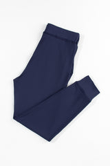 Navy Blue Drawstring Waist Pocketed Joggers Pants & Culotte JT's Designer Fashion