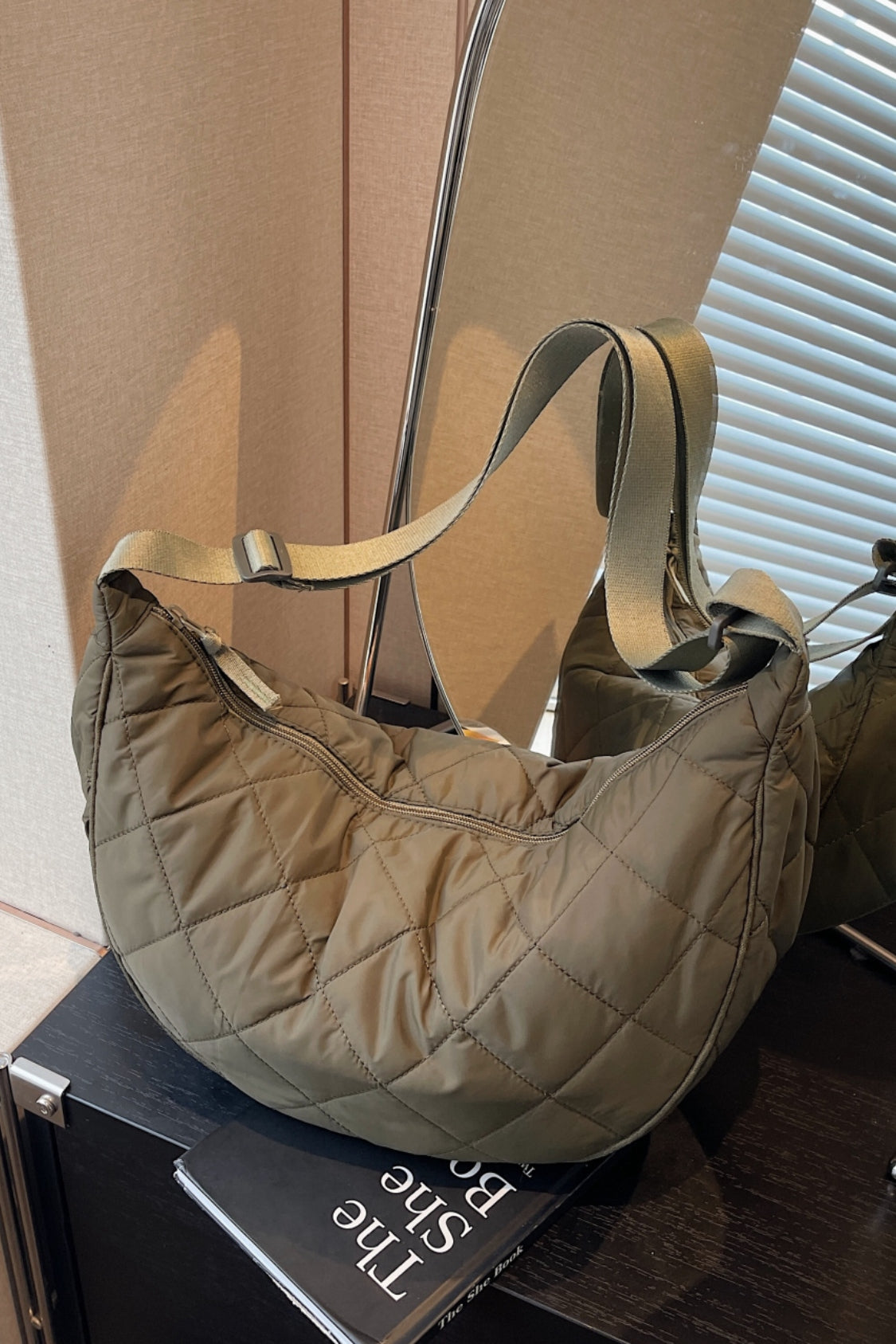 Plaid Quilted Adjustable Strap Crossbody Bag Shoulder Bags JT's Designer Fashion
