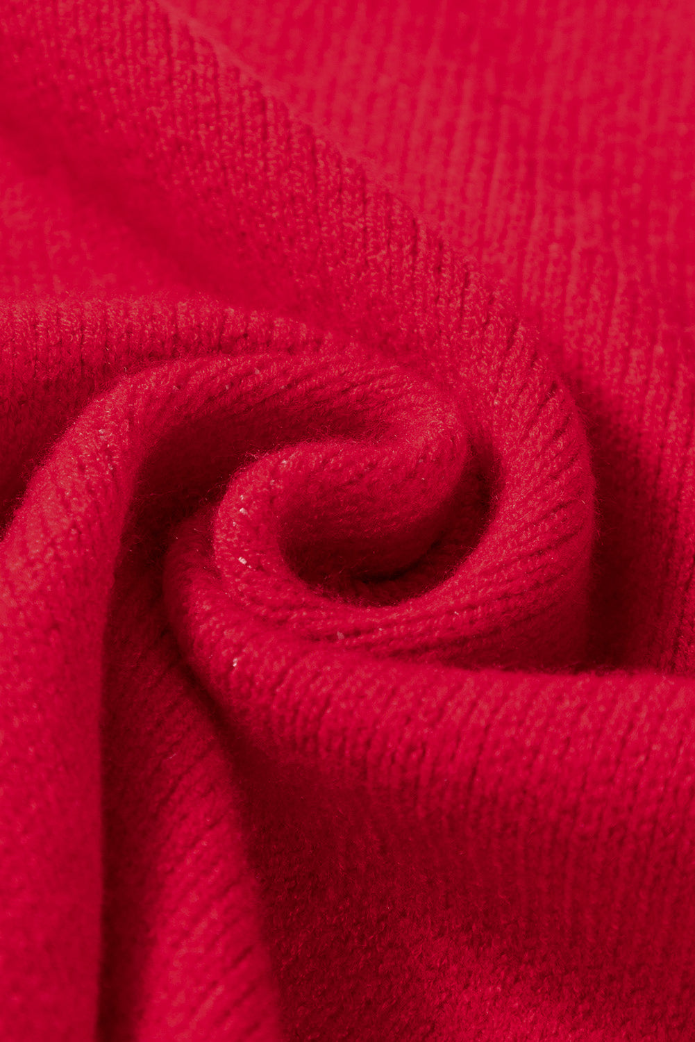 Racing Red Merry Graphic Sequin Sleeve Turtleneck Sweater Sweaters JT's Designer Fashion