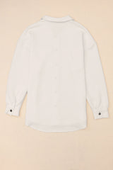 Solid Textured Flap Pocket Buttoned Shacket Jackets JT's Designer Fashion