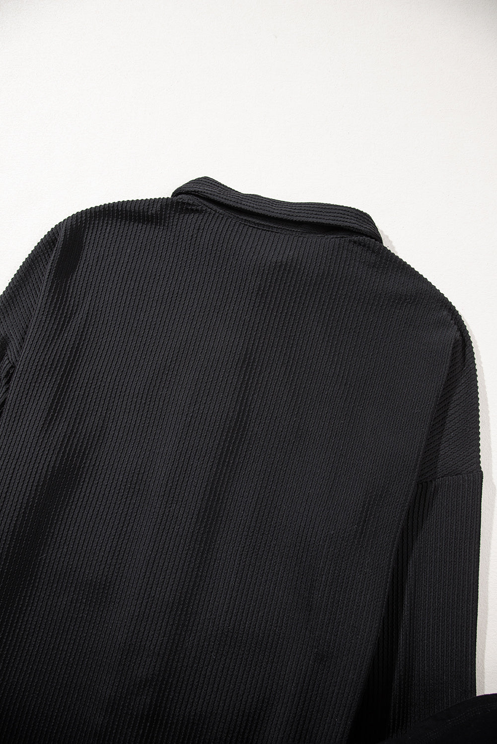 Black Sequin Patch Chest Pocket Corded Shacket Jackets JT's Designer Fashion