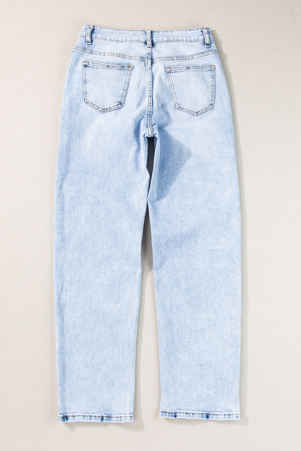 Beau Blue Acid Wash Straight Jeans Jeans JT's Designer Fashion
