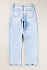 Beau Blue Acid Wash Straight Jeans Jeans JT's Designer Fashion