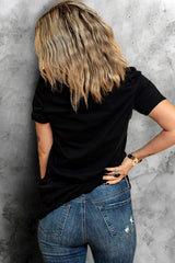 Black Dotty Bow Knot Crawfish Printed T Shirt Graphic Tees JT's Designer Fashion