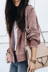Peach Blossom Plaid Contrast Trim Open Front Cardigan Sweaters & Cardigans JT's Designer Fashion