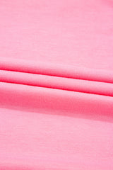 Bonbon Color Contrast Crewneck T Shirt and Wide Leg High Waist Pants Set Pant Sets JT's Designer Fashion