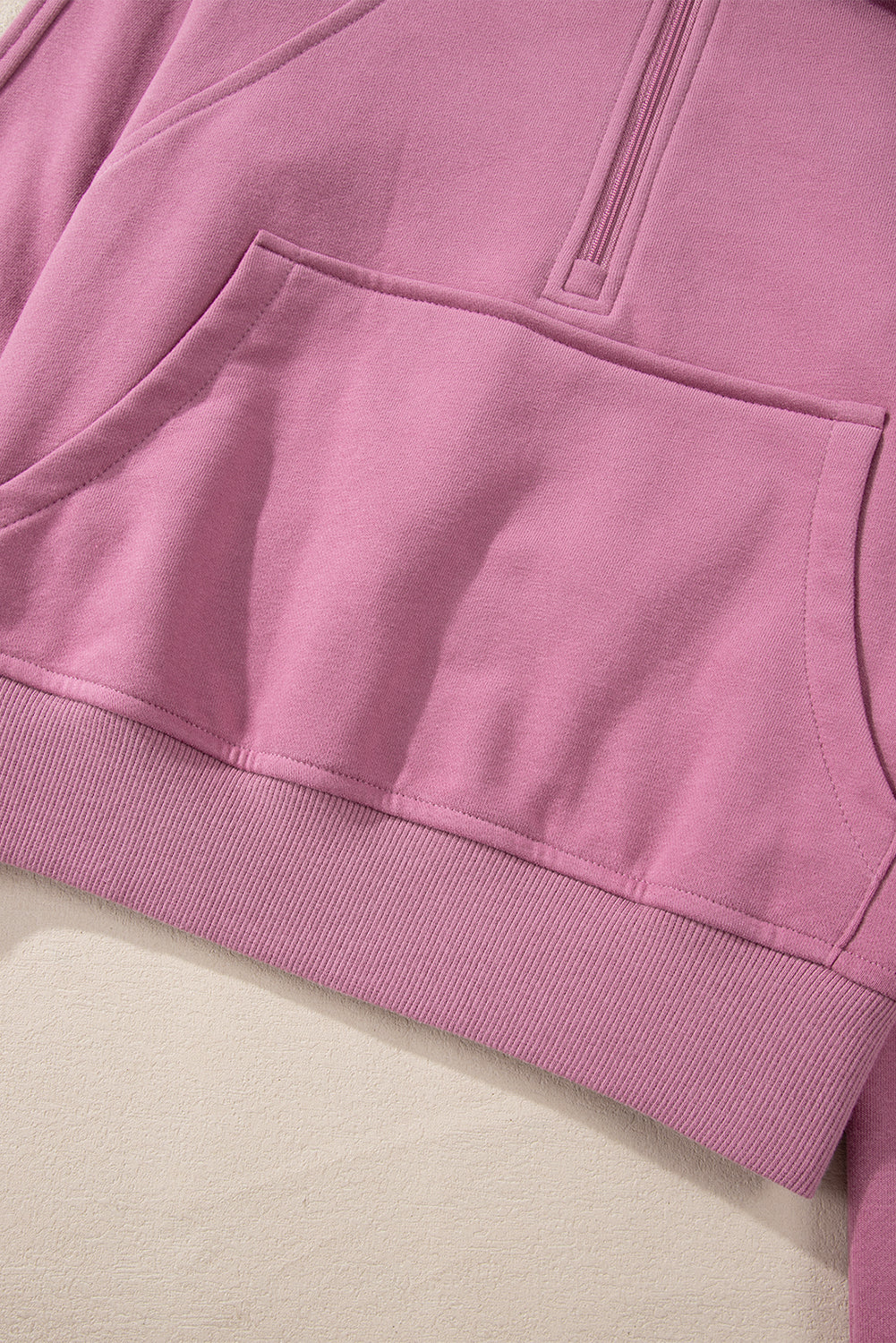 Valerian Quarter Zip Stand Neck Kangaroo Pocket Sweatshirt Sweatshirts & Hoodies JT's Designer Fashion