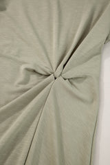 Laurel Green Folded Sleeve Twisted Mini T-Shirt Dress T Shirt Dresses JT's Designer Fashion
