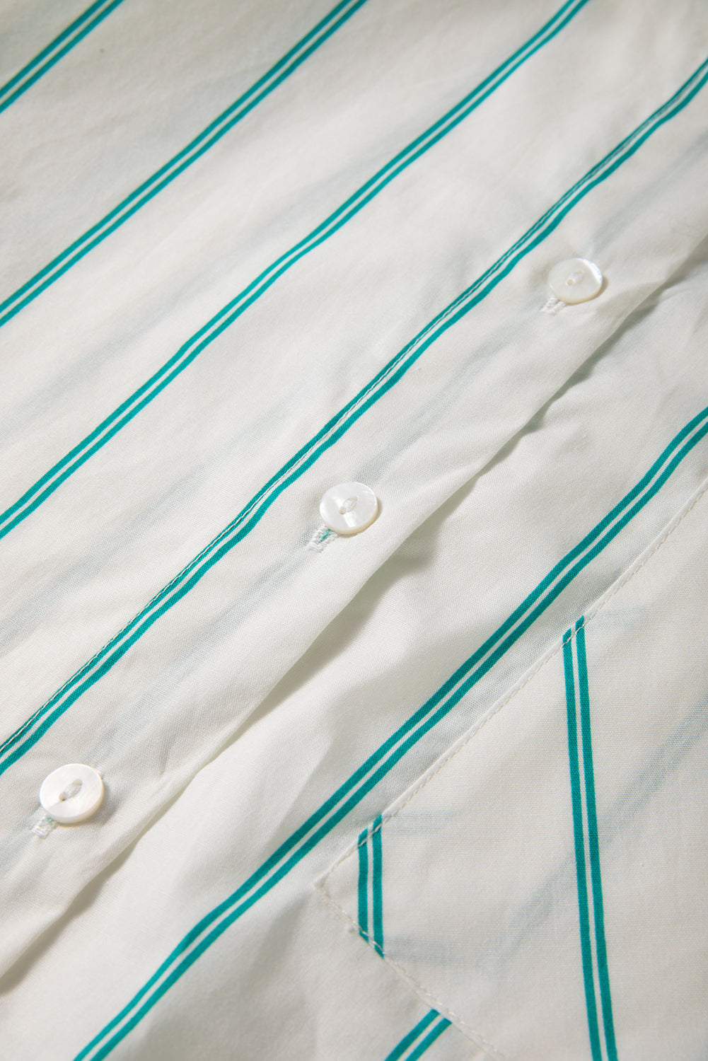 Mint Green St Patricks Striped Wide Short Sleeve Shift Mini Shirt Dress Mini Dresses JT's Designer Fashion