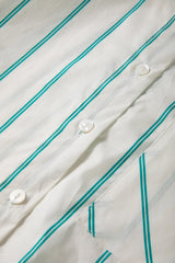 Mint Green St Patricks Striped Wide Short Sleeve Shift Mini Shirt Dress Mini Dresses JT's Designer Fashion