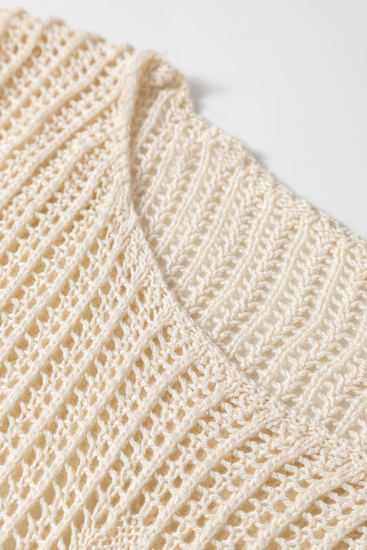Parchment Hollow Out Knit Star Pattern Accent Plus Size Jumper Plus Size Sweaters & Cardigans JT's Designer Fashion