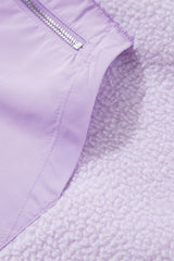 Lavendula Zipped Patch Pocket Fuzzy Drawstring Hoodie Sweatshirts & Hoodies JT's Designer Fashion