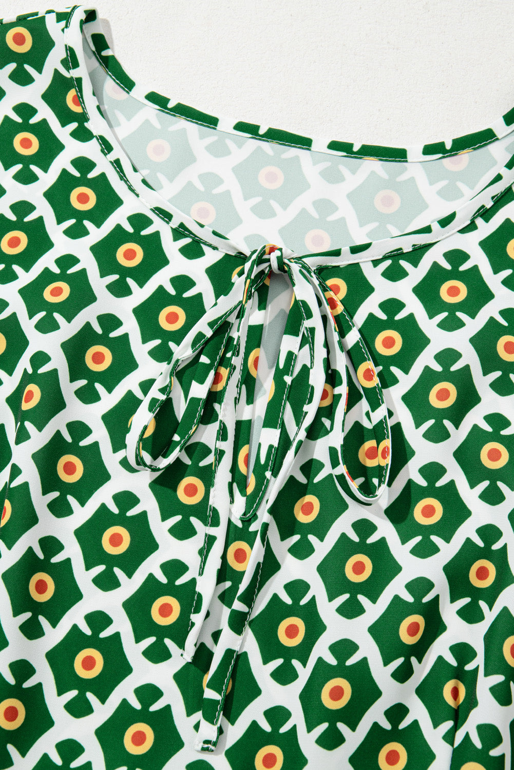 Green Geometric Floral Print Half Sleeve Plus Size Maxi Dress Plus Size Maxi Dresses JT's Designer Fashion
