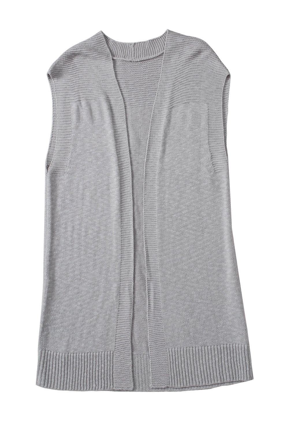 Gray Basic Vest Cardigan Sweater Sweaters & Cardigans JT's Designer Fashion