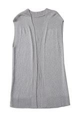 Gray Basic Vest Cardigan Sweater Sweaters & Cardigans JT's Designer Fashion