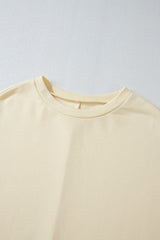 Apricot Geometric Printed Patchwork Long Sleeve Round Neck Top Long Sleeve Tops JT's Designer Fashion