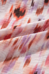 Pink Abstract Printed Flutter Sleeve Daring Cutout Long Dress Maxi Dresses JT's Designer Fashion