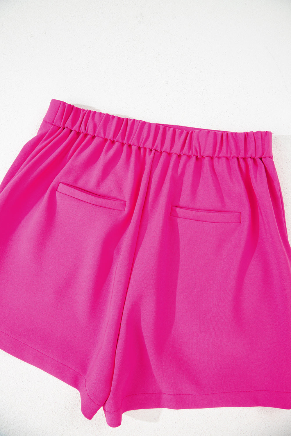 Sachet Pink Half Elastic Waist Casual Pocketed Shorts Casual Shorts JT's Designer Fashion
