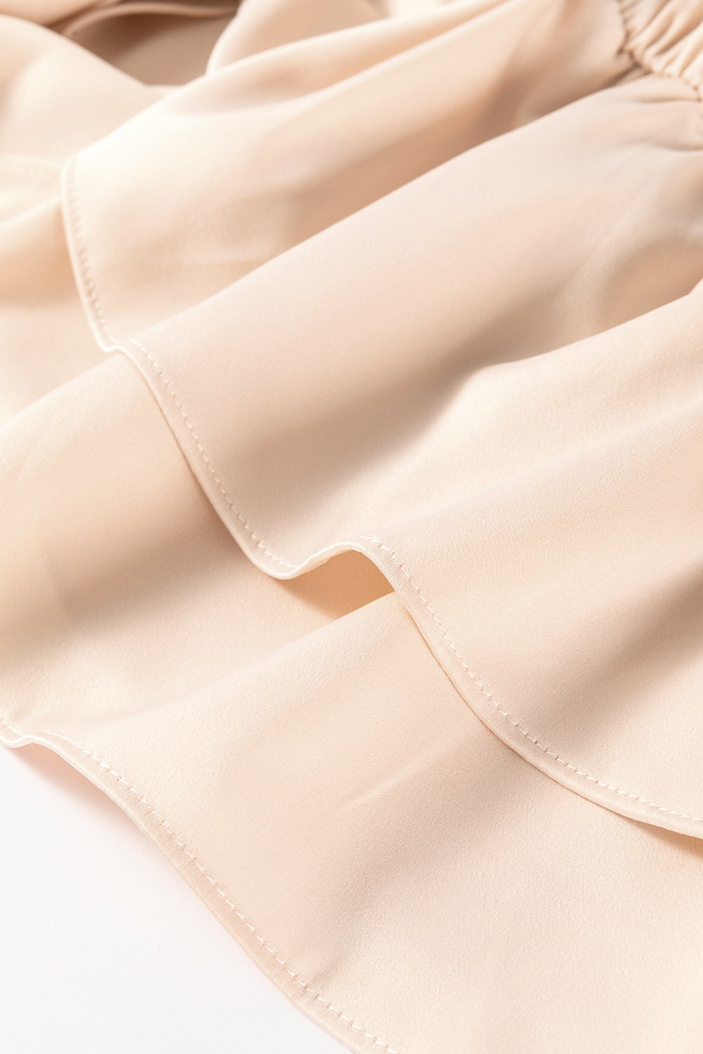 Oatmeal Lace-up Keyhole Back Ruffled Peplum Blouse Blouses & Shirts JT's Designer Fashion