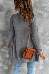 Dark Gray Front Pocket and Buttons Closure Cardigan Sweaters & Cardigans JT's Designer Fashion