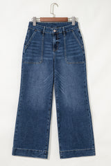 Ashleigh Blue Cropped High Rise Wide Leg Jeans Jeans JT's Designer Fashion