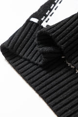 Black Halloween Ghost Checkered Drop Shoulder Sweater Sweaters JT's Designer Fashion