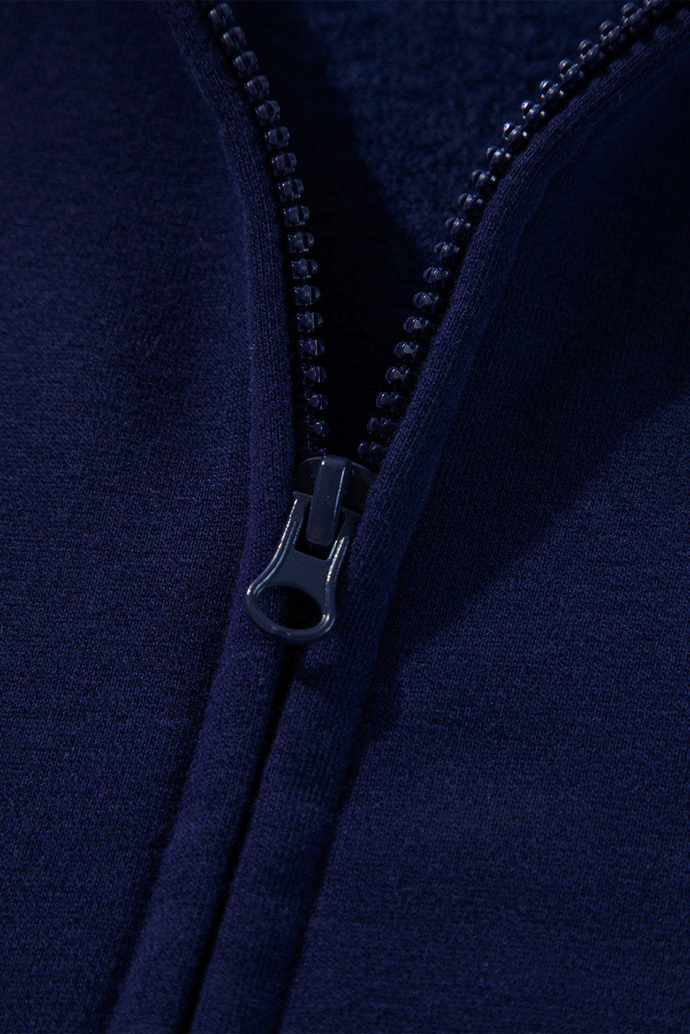 Navy Blue Solid Color Fleece Lined Zip up Hoodie Sweatshirts & Hoodies JT's Designer Fashion