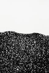 Black Sequined Open Front Cropped Jacket Jackets JT's Designer Fashion