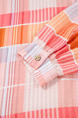 Pink Oversized Check Tunic Shirt Blouses & Shirts JT's Designer Fashion