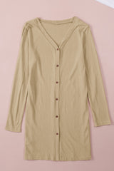 Solid Color Open-Front Buttons Cardigan Sweaters & Cardigans JT's Designer Fashion