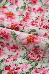 Pink Floral Lace Tied Strap Empire Waist Maxi Dress Floral Dresses JT's Designer Fashion