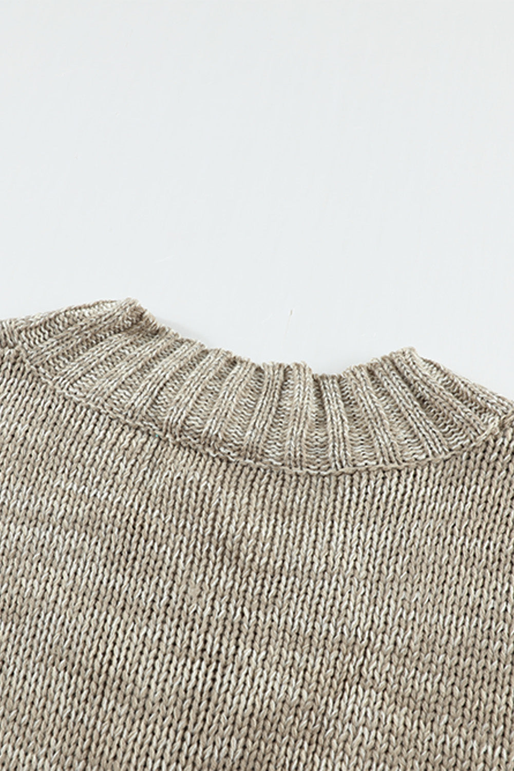 Gray V neck Drop Shoulder Knitted Sweater Sweaters & Cardigans JT's Designer Fashion