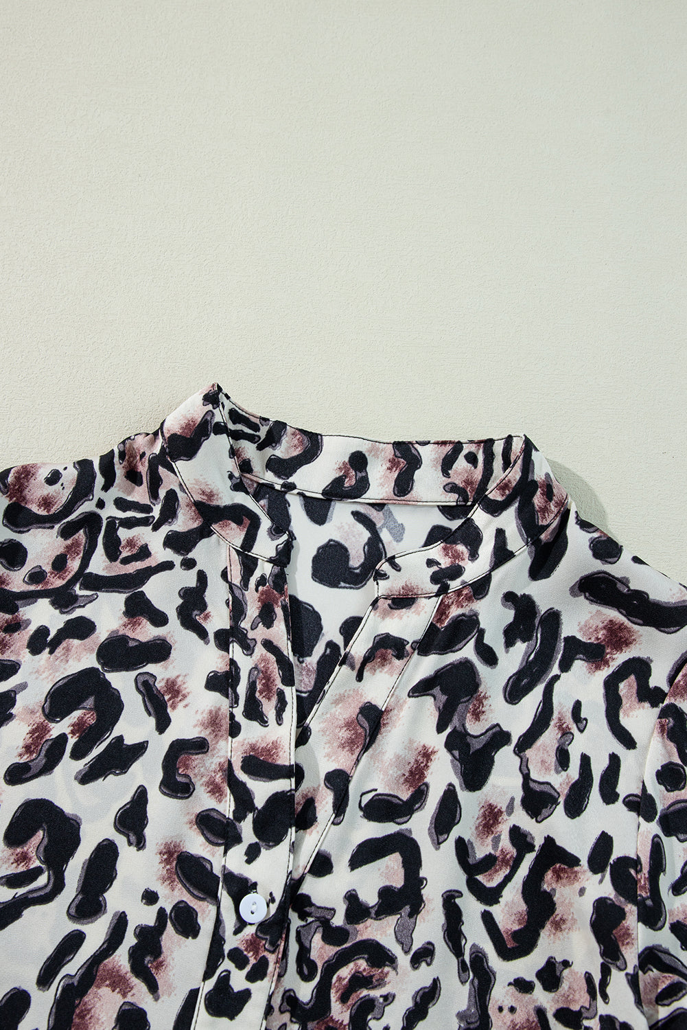 Black Leopard Print Buttoned Front 3/4 Sleeve Tiered Ruffled Hem Dress Mini Dresses JT's Designer Fashion