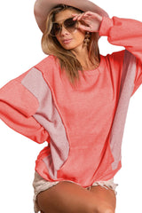 Contrast Patchwork Kangaroo Pocket Sweatshirt Sweatshirts & Hoodies JT's Designer Fashion