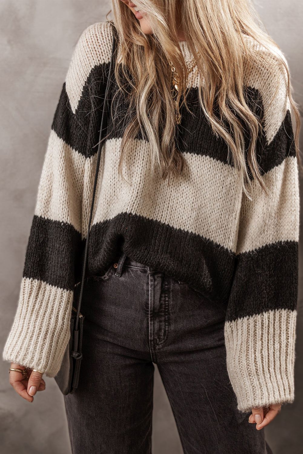 Jet Stream Colorblock Loose Pullover Sweater Jet Stream 33%Acrylic+27%Polyester+25%Cotton+15%Polyamide Sweaters JT's Designer Fashion