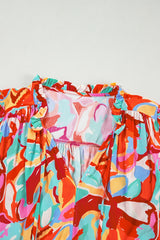 Printed Tie Neck Half Sleeve Blouse Blouses & Shirts JT's Designer Fashion
