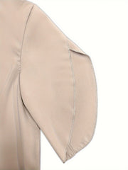 Ruched Mock Neck Half Sleeve Blouse Blouses & Shirts JT's Designer Fashion