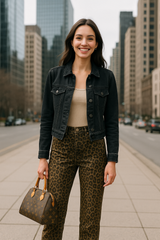 Fierce & Flawless Leopard Print Oversized Jeans – Bold Statement Denim Jeans JT's Designer Fashion