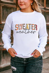 White Sweater Weather Vibrant Monogram Sweatshirt Graphic Sweatshirts JT's Designer Fashion