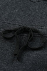 Gray Vintage Washed Drawstring Short Overalls Jumpsuits & Rompers JT's Designer Fashion