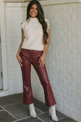 Bright White Woven Tasseled Sleeveless Mock Neck Knit Sweater Sweaters & Cardigans JT's Designer Fashion