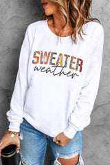 White Sweater Weather Vibrant Monogram Sweatshirt Graphic Sweatshirts JT's Designer Fashion